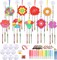9 Pack Flower Suncatcher Wind chimes Activity Craft Kit for Kids Make You Own Suncatchers Ornaments DIY Paint Window Art Suncatchers Craft for Kids Spring Art Projects
